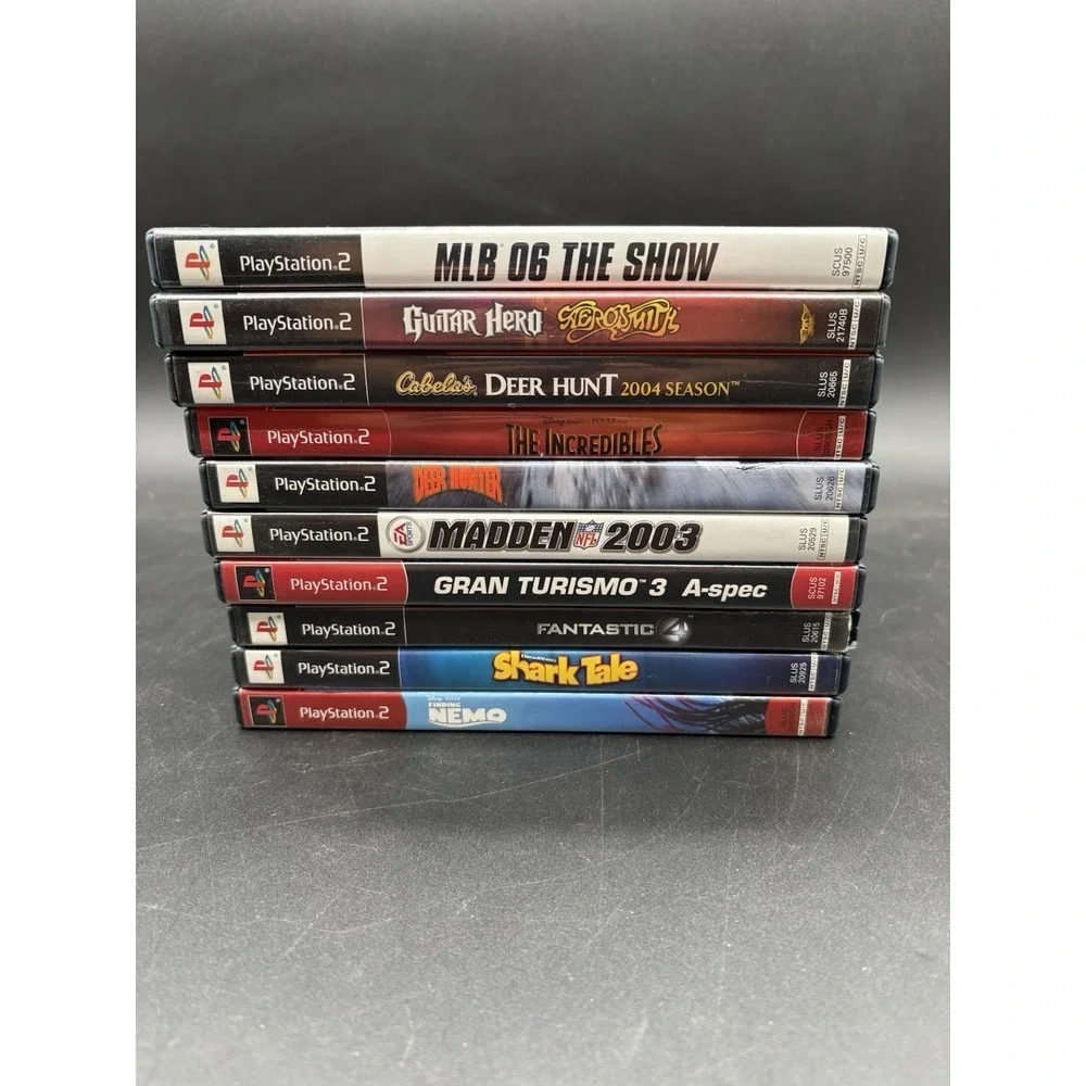 Lot of 10 PS2 Games CIB Madden 2003 Gran Turismo 3 Guitar Hero Finding Nemo +